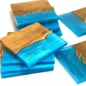 Posavasos de Resina y Madera de Forma Cuadrada, Ecológicos, Reutilizables, de Alta Calidad, Tapetes y Almohadillas de Exportación - Product Image 1