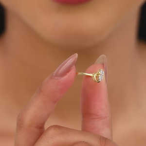 Anillo de diamante hoja brillante de oro - Product Image 6