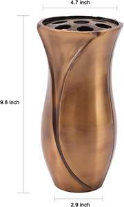 Brass Flower <b>Vase</b> with Handcrafted Floral Art Decorative Metal Pot for Flowers and Home Styling Ideas - Product Image 2