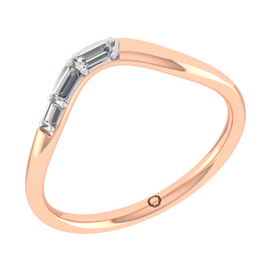 สายรัดแต่งงานสีทองเข้ม14K ของแท้พร้อมบาแกตต์เจียระไนในห้องปฏิบัติการที่ปลูกเพชรแบบอินเดียคลาสสิกหมั้นเครื่องประดับชั้นดี - Product Image 1