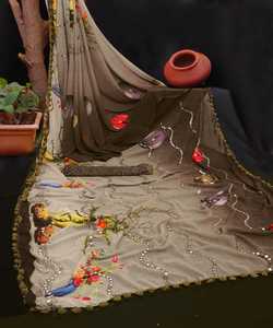 Sana soie broderie travail Saree avec chemisier pièce femmes indiennes portent pas cher bas prix fabrication en gros Surat vêtement - Product Image 4