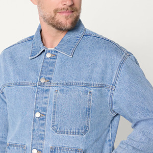 Vestes et manteaux en denim vintage et formels pour hommes, streetwear avec broderie et décorations boutonnées, styles imprimés, vestes en denim - Product Image 3
