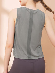 Camiseta sin mangas deportiva informal de verano para mujer, chaleco de Yoga de punto transpirable de secado rápido, entrenamiento corto transfronterizo al por mayor - Product Image 3