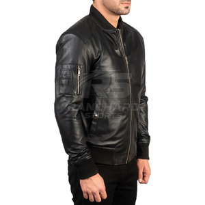 Chaqueta Bomber de Cuero Elegante para Hombre, Abrigo de Invierno Cómodo, Moderno y a la Moda, Suave, Cálido, Transpirable y Ecológico - Product Image 4