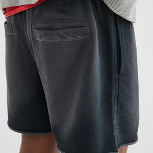 วินเทจ Distressed กางเกงขาสั้นขอบดิบฝรั่งเศสเทอร์รี่ขนแกะผ้าฝ้ายลําลองวิ่งออกกําลังกายวินเทจกรดล้างกางเกงขาสั้นสําหรับชาย - Product Image 3