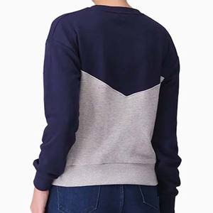 เสื้อสเวตเตอร์คอกลมปักสีบล็อกคอกลมผ้าโพลีเอสเตอร์/ ผ้าฝ้ายสำหรับฤดูหนาวแผงบล็อคขนาดใหญ่ - Product Image 5