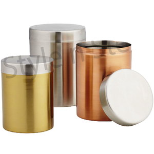 Unique Design Stainless Steel Storage <b>Canister</b> Set of 3 Pieces Colored Kitchen Box for Tea Coffee & <b>Sugar</b> - Product Image 4