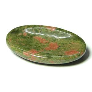 Unakite Worry Stone Piedra de pulgar pulida de cristal curativo semipreciosa natural para Feng Shui - Product Image 1