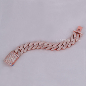 Pulsera cubana pesada personalizada de Plata de Ley 925 con diamante de moissanita impecable joyería de Hip Hop colección al por mayor Gran oferta - Product Image 2