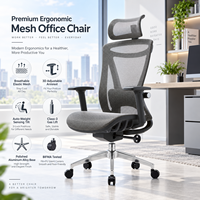 Chaise de bureau ergonomique en maille respirante à dossier haut avec appui-tête réglable pour un confort prolongé lors de la tenue assise