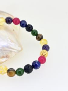 Bracelet de fête en argent sterling 925 massif avec perles de cristal naturel classique des sept chakras, pierre de naissance spirituelle de guérison - Product Image 5