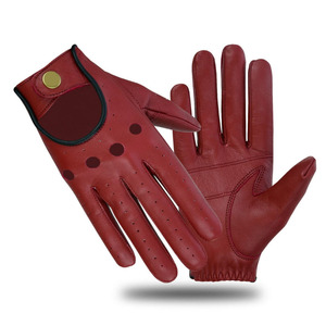 Guantes de conducción de cuero de piel de cordero con logotipo personalizado de nuevo estilo, resistentes a la abrasión, resistentes a la abrasión, a la moda, duraderos - Product Image 5