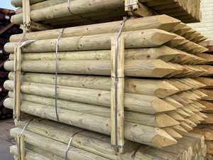 Piquets en bois naturel pour clôture de jardin Prix compétitif Piquets de jardin ronds en bois dur - Product Image 6