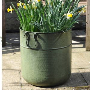 Jardinières d'extérieur indiennes galvanisées à la main Design contemporain Grande jardinière suspendue ovale et rectangulaire en gros - Product Image 4