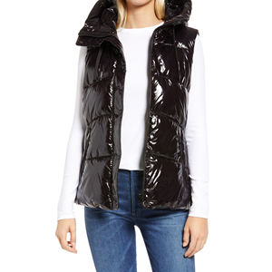 Abrigo de poliéster para exteriores personalizado impermeable y brillante chaqueta hinchada/para mujer 100% chaleco acolchado de temporada de invierno y otoño de alta calidad - Product Image 1