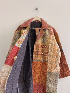 Vintage Handmade Kantha <b>Women</b> Statement <b>Coat</b> Jacket For <b>Women</b> Kimono Robe Lounge wear - Product Image 3
