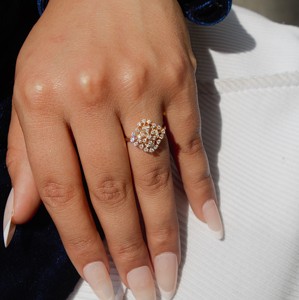 IGI Certified Natural Diamond Women's <b>Statement</b> <b>Ring</b> Elegant 18K Solid Gold Jewelry - Product Image 3