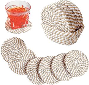 Meilleur artisanat Dessous de verre de table Conception de corde de coton pour les fêtes et la vaisselle Tapis et tampons décoratifs à fonctions multiples - Product Image 1
