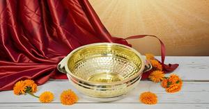 Urli décoratif en laiton de 6 pouces pour la décoration de la maison et du bureau Urli en laiton traditionnel pour la décoration florale et de bougie Pièce d'exposition - Product Image 2