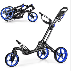 Carrito de Golf de 3 Ruedas Slickblue de Alta Gama con Mango Ajustable, Ruedas Giratorias y Diseño Plegable - Product Image 4
