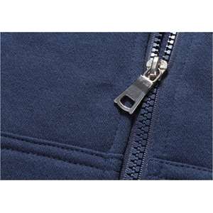 Sudadera con capucha para hombre y mujer, de algodón 100% liso, con cremallera completa y peso pesado, jersey de gran tamaño con logo personalizado, venta al por mayor - Product Image 4