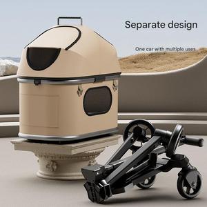 Sıcak satış katlanabilir hafif açık evcil hayvan arabası 4-Wheel taşıyıcılar için büyük/küçük köpekler/kediler orta örgü kafes plastik - Product Image 5