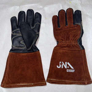 ถุงมือเชื่อมทิคถุงมือเชื่อมหนังแพะสีดำถุงมือเชื่อมดีไซน์ใหม่ล่าสุด - Product Image 2