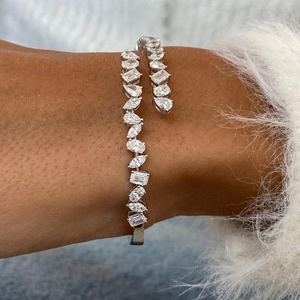 Mejor diseño IGI certificado VVS laboratorio cultivado diamante chapado en oro 925 pulsera de plata esterlina joyería fina de gama alta para su pareja - Product Image 2