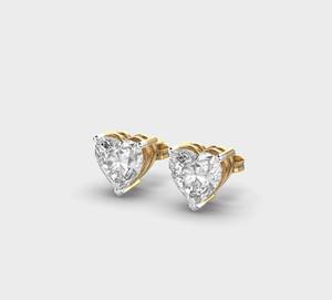 Boucles d'oreilles en diamant de laboratoire en forme de cœur, certifiées IGI, plaquées rhodium en or blanc/rose/jaune 9 carats, pour cadeau d'anniversaire ou de fête - Product Image 6