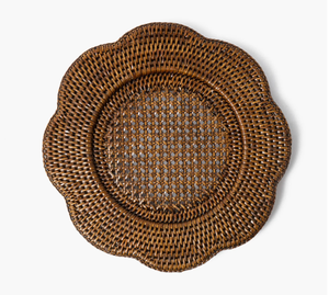 Wholesale Handmade Matcha Green Rattan Charger Plate with Flower Shape Decorative <b>Woven</b> Cane <b>Placemat</b> for Rustic Table Setting - Product Image 5