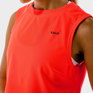 เสื้อกล้ามคอตตอนโพลีเอสเตอร์สำหรับผู้หญิงเสื้อกล้ามครอปสำหรับออกกำลังกายโลโก้และสีออกแบบใหม่ล่าสุด - Product Image 5