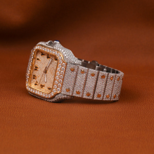 Custom Stunning Full Iced Out Round Moissanite Diamond Classic Date Dial and Arabic Number Features Diamond Watch For Men <b>Gift</b> - Product Image 2