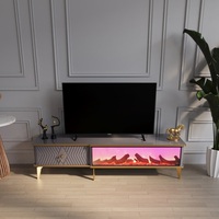 Table basse cheminée électrique en bois avec connexion Bluetooth, design moderne et luxueux pour salon