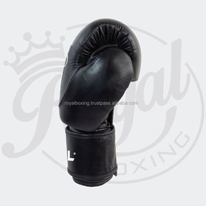 Vente en gros gants de boxe noirs de haute qualité de 12oz gants de boxe professionnels adultes à lacets en cuir gagnant logo personnalisé - Product Image 5
