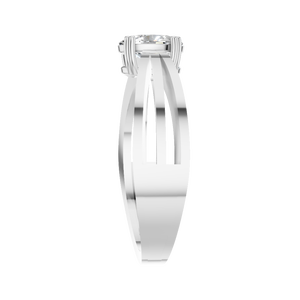 Iced Out Jewelry 14k White Gold Moissanite 0.5 Ct Oval Cut Signet Engagement <b>Ring</b> <b>Band</b> for Wedding/Party - Product Image 2