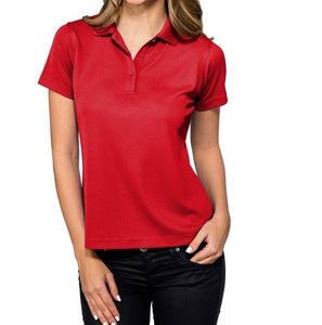 Haute qualité femmes 100% coton pour polos coupe ajustée à manches courtes respirant Anti-rides solide pour Golf sport tenue décontracté - Product Image 2