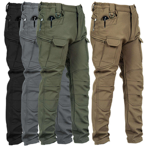 Men's Heavyweight 6-Pocket Breathable <b>Plain</b> Dyed Straight <b>Canvas</b> Cargo Pants 8oz Cotton Drill Loose Fit Drawstring Closure Work - Product Image 1