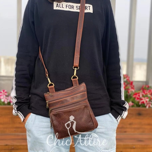 กระเป๋าหนังแท้สะพายข้างสำหรับผู้หญิง, กระเป๋าหนังแท้มีสไตล์ตะวันตกกระเป๋าหนังแท้ - Product Image 1