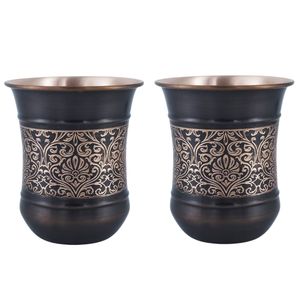 Verre à eau en laiton gravé de qualité supérieure, fait à la main, gravé, pour la cuisine, la salle à manger, les boissons ayurvédiques, articles de bien-être - Product Image 1