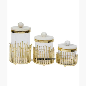 ชุดโหลแก้วใสเคลือบทองพร้อมฝาปิดชุดภาชนะเก็บอาหารคุกกี้ปิดผนึกสุญญากาศ2ชิ้น - Product Image 5