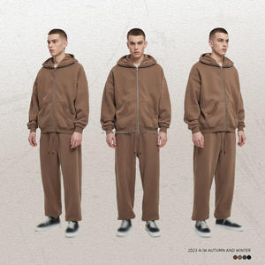 Sweat à capuche zippé personnalisé de haute qualité, poids lourd, super doux, 360 GSM, 52% coton, 48% polyester, AR2595 - Product Image 5