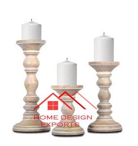 Natural Wood Polished Finish Hotel & Home Livingroom Coffee Table <b>Wooden</b> Candle <b>Holder</b> for Christmas Decor - Product Image 4