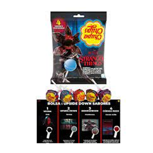 Chupaa Chupss STRANGER THINGS Piruletas de 5 Sabores, Bolsa Compartible de 120g Cada Una, con Fresa, Naranja, Uva, Manzana y Cola - Product Image 5
