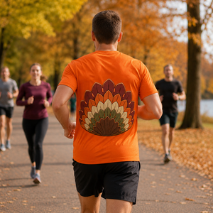 <span class=keywords><strong>T</strong></span>-<span class=keywords><strong>shirt</strong></span> de course personnalisé pour Thanksgiving avec imprimé dinde, idéal pour les événements de course 5K et les courses communautaires – Vente en gros - Product Image 3