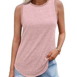 Nouveauté Chemises sans manches en coton à motif uni personnalisé Couleur été Grande taille Débardeurs pour femmes - Product Image 2