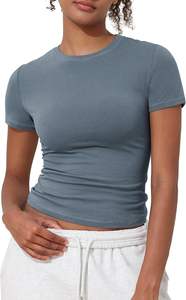 Camiseta de Verano para Mujer, Talla Grande, Tejido Ligero, Suave, Transpirable, Elástica, Ajustada, de Secado Rápido y Ecológica - Product Image 6