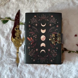 <span class=keywords><strong>400</strong></span> Trang Mặt Trăng Giai Đoạn Grimoire Da Tạp Chí Máy Tính Xách Tay Cuốn Sách của Bóng Tối Trống Spell Cuốn Sách Quà Tặng Da Cho Anh Và Cô Dnd - Product Image 5