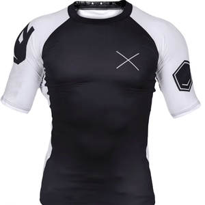 Ventes en gros de rashguards MMA BJJ sur mesure, chemise de compression sportive unisexe, UPF50 anti-UV, respirante, séchage rapide, entraînement de grappling - Product Image 1