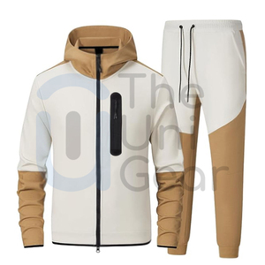 Último diseño deportivo chaqueta con capucha y cremallera completa para hombres y mujeres Sudadera con capucha y Joggers conjunto para fútbol nuevo chándal personalizado - Product Image 3
