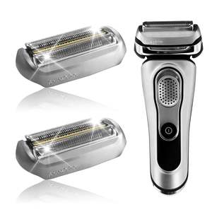 Paquete de 2 cabezales de repuesto eléctricos para afeitadoras, accesorios para afeitadoras eléctricas de doble cuchilla rotatoria, alimentación USB, lavables para cuerpo y rostro - Product Image 2